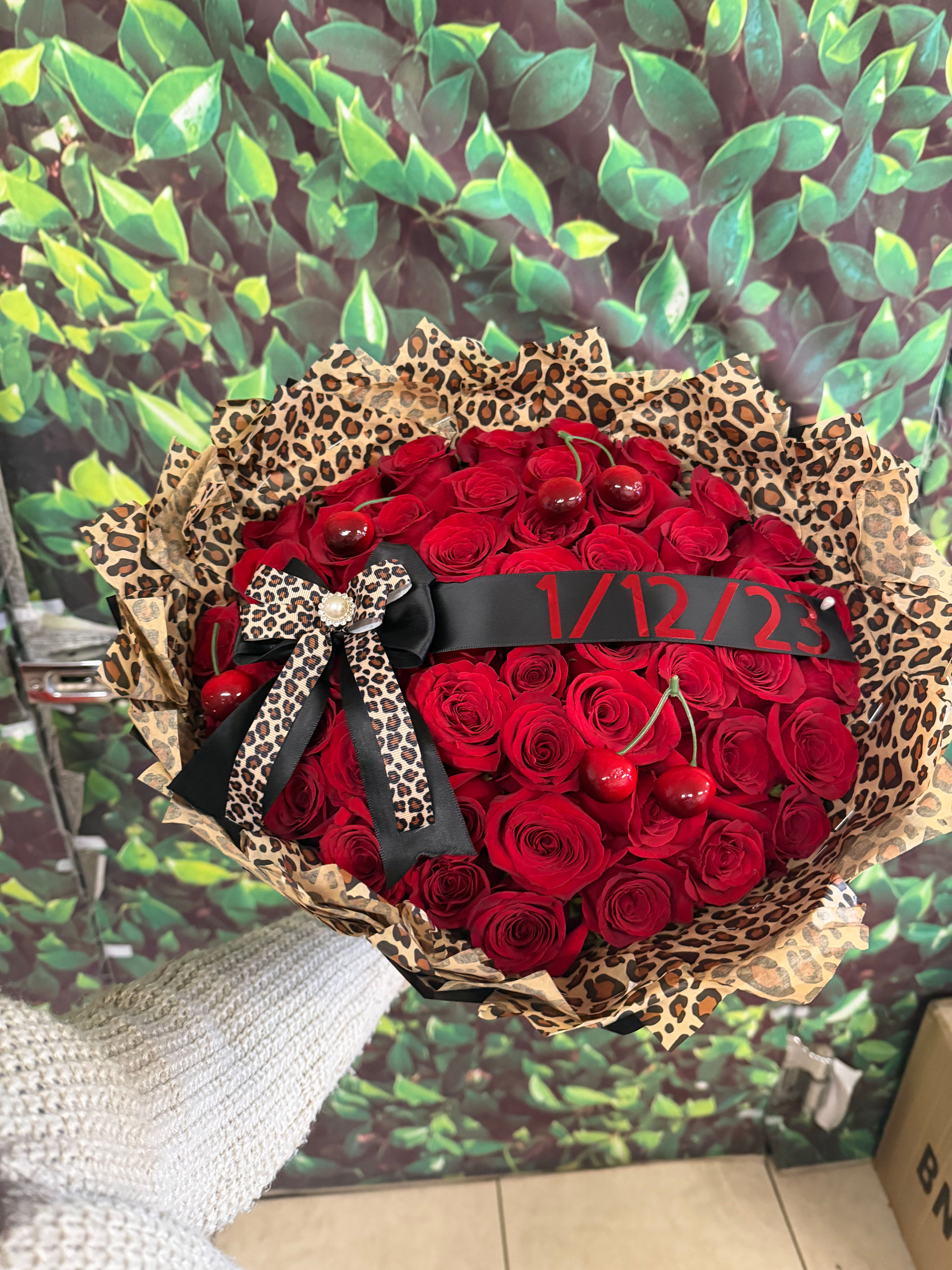 Leopard Print Rose Bouquet 