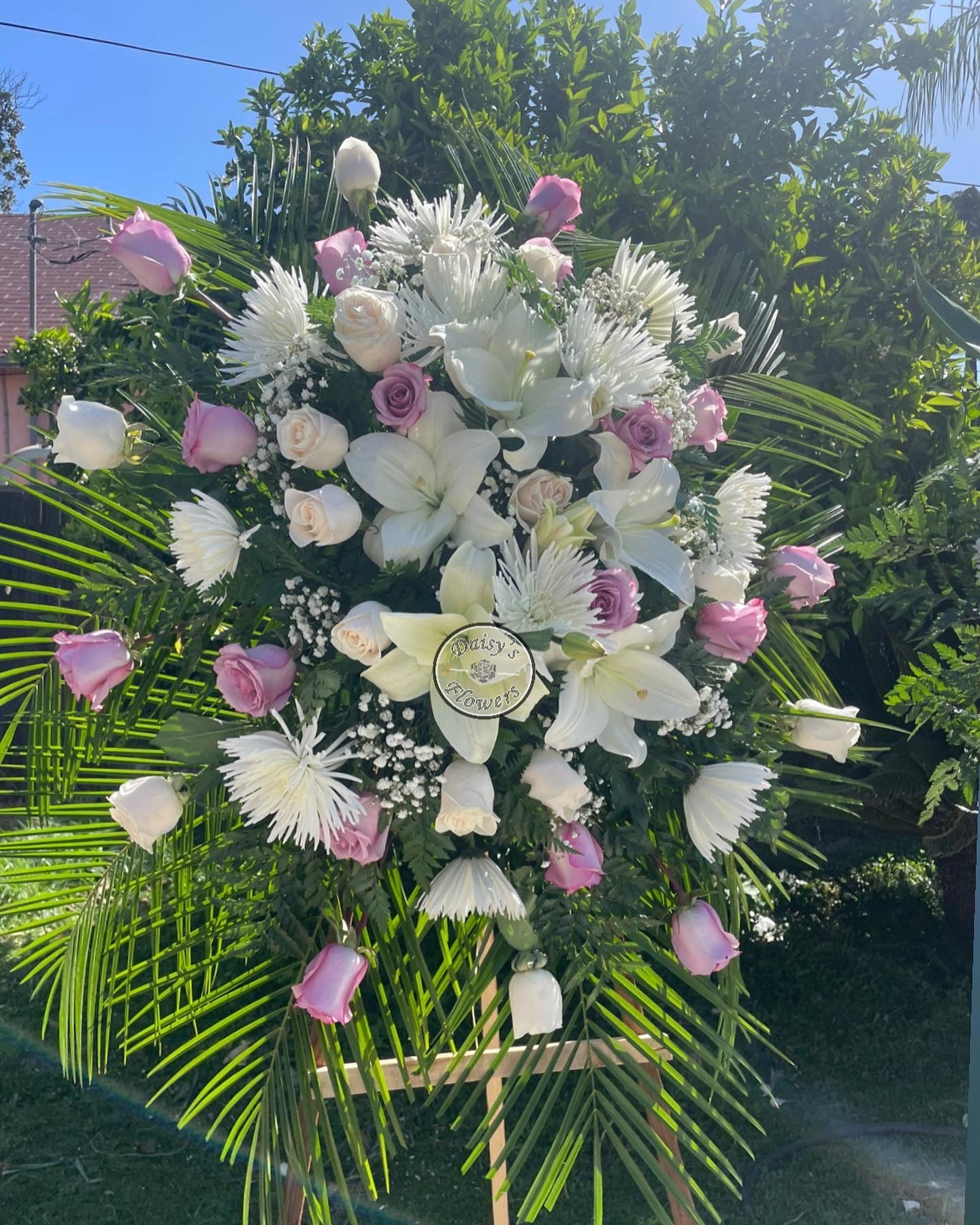 casket spray/standing arrangement