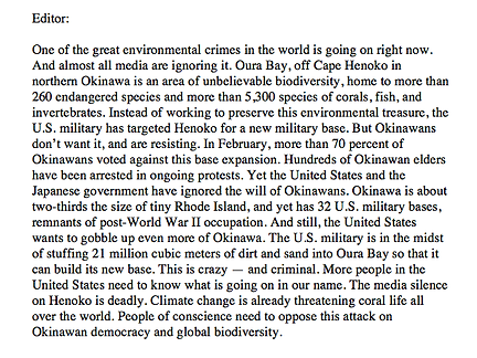 Letter to the Editor example by Bill Bigelow.
