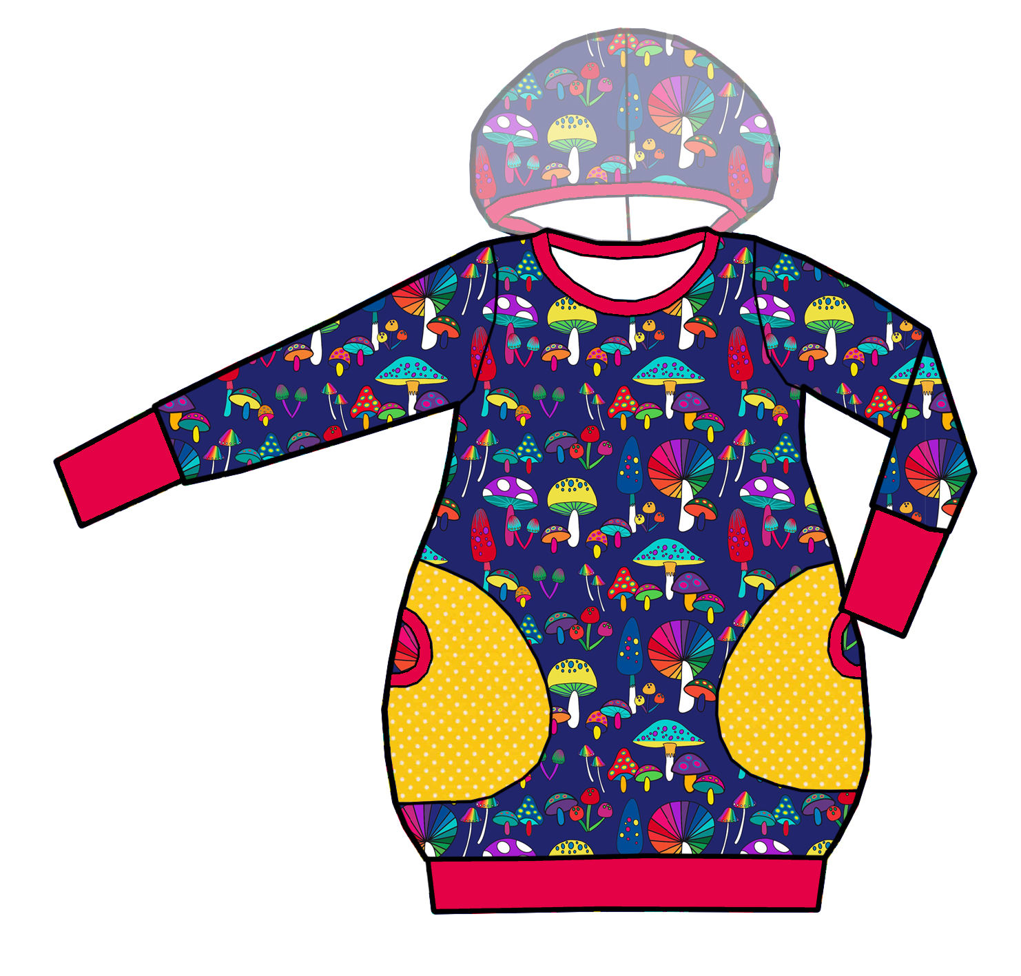Robe ML Champignons colorés