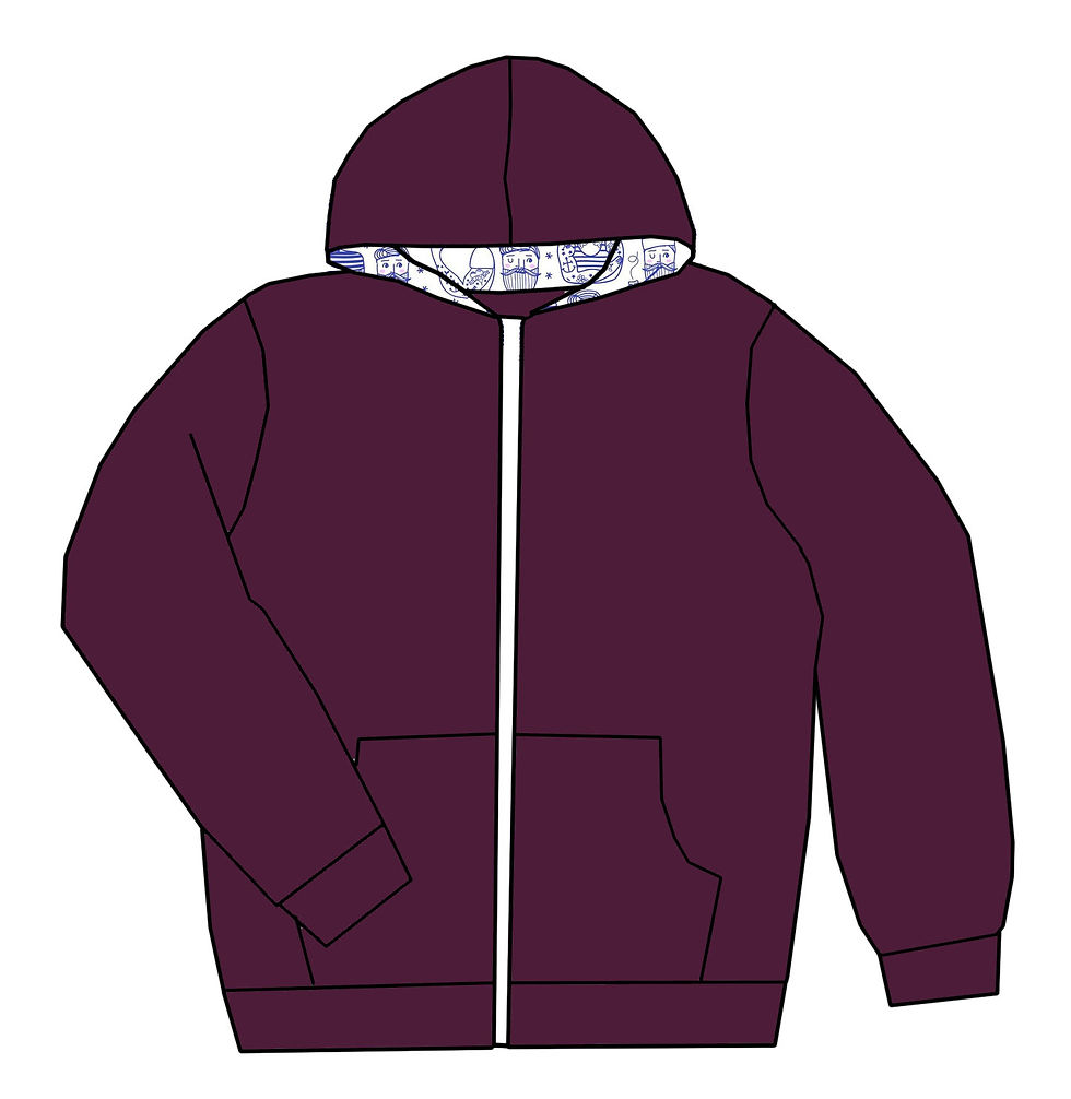 Gilet zippé à capuche Violet bordeaux