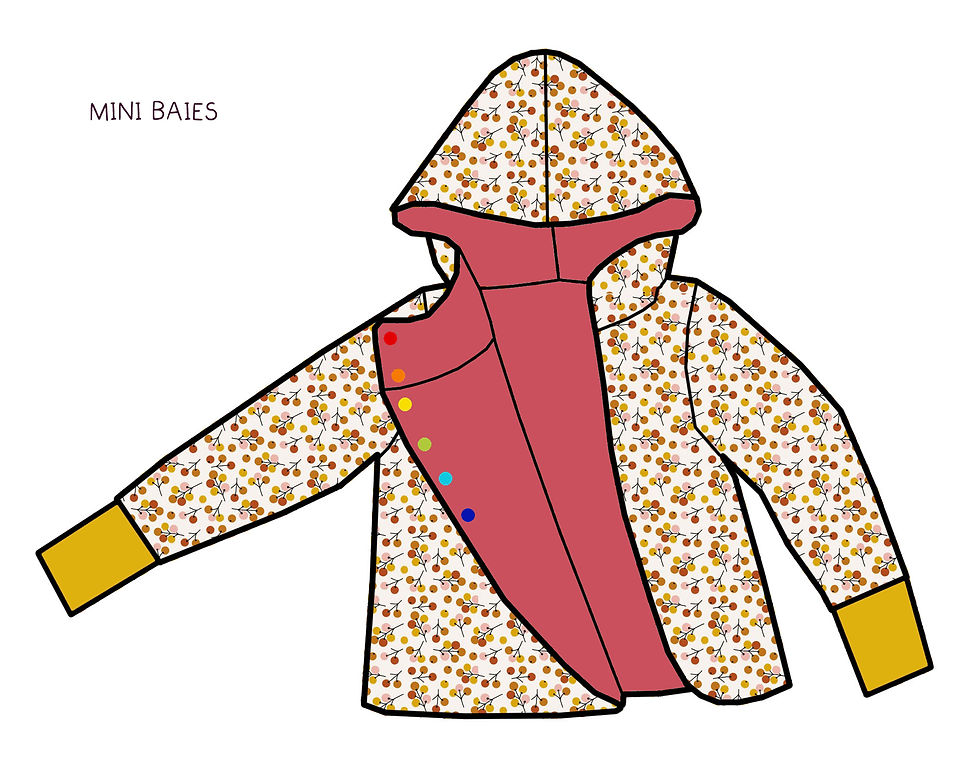 Thumbnail: Gilet réversible Vieux rose/Imprimé au choix