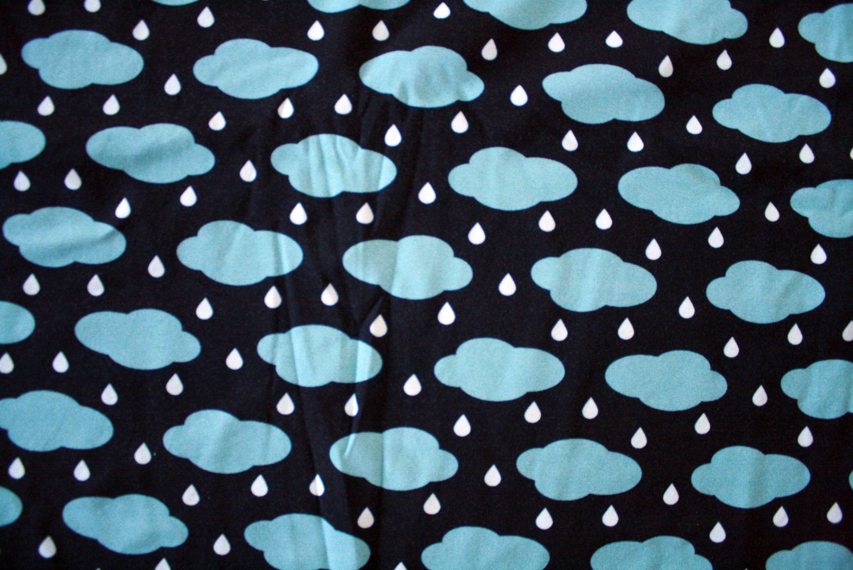 Jersey nuages et gouttes - 50x160(laize)cm