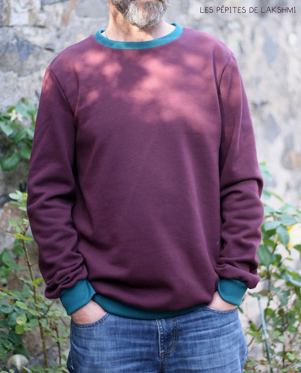Sweat col rond Violet bordeaux