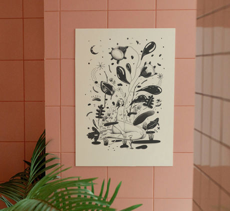 black and white art, monochrome art, art print, A3 art, A4 Art, A5 art, B & W scotland print, scotland art, artist glasgow, Alice Brown, Alice's illustrations, Al's illos