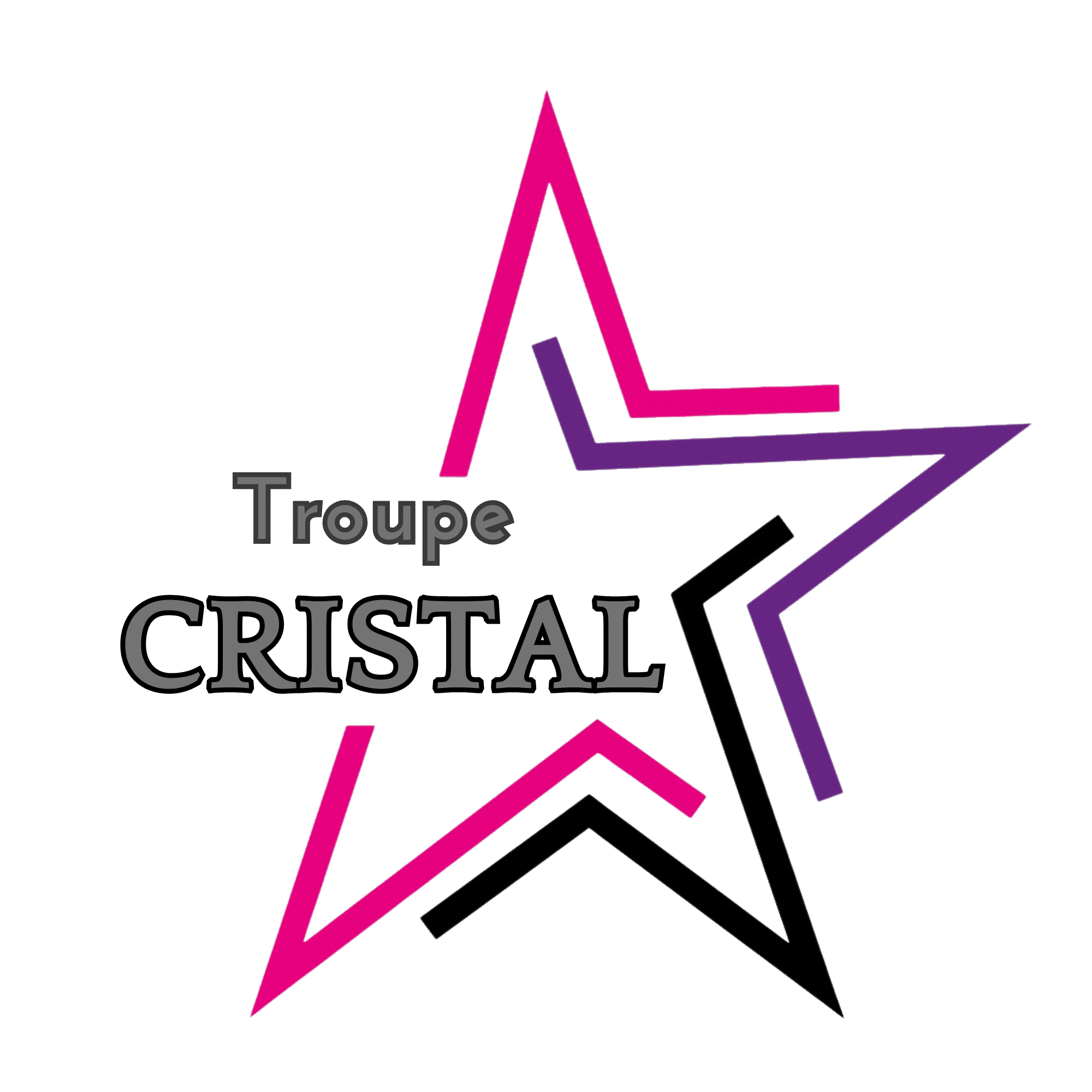 Scène de spectacle de la troupe CRISTAL mêlant chant, danse et lumière.