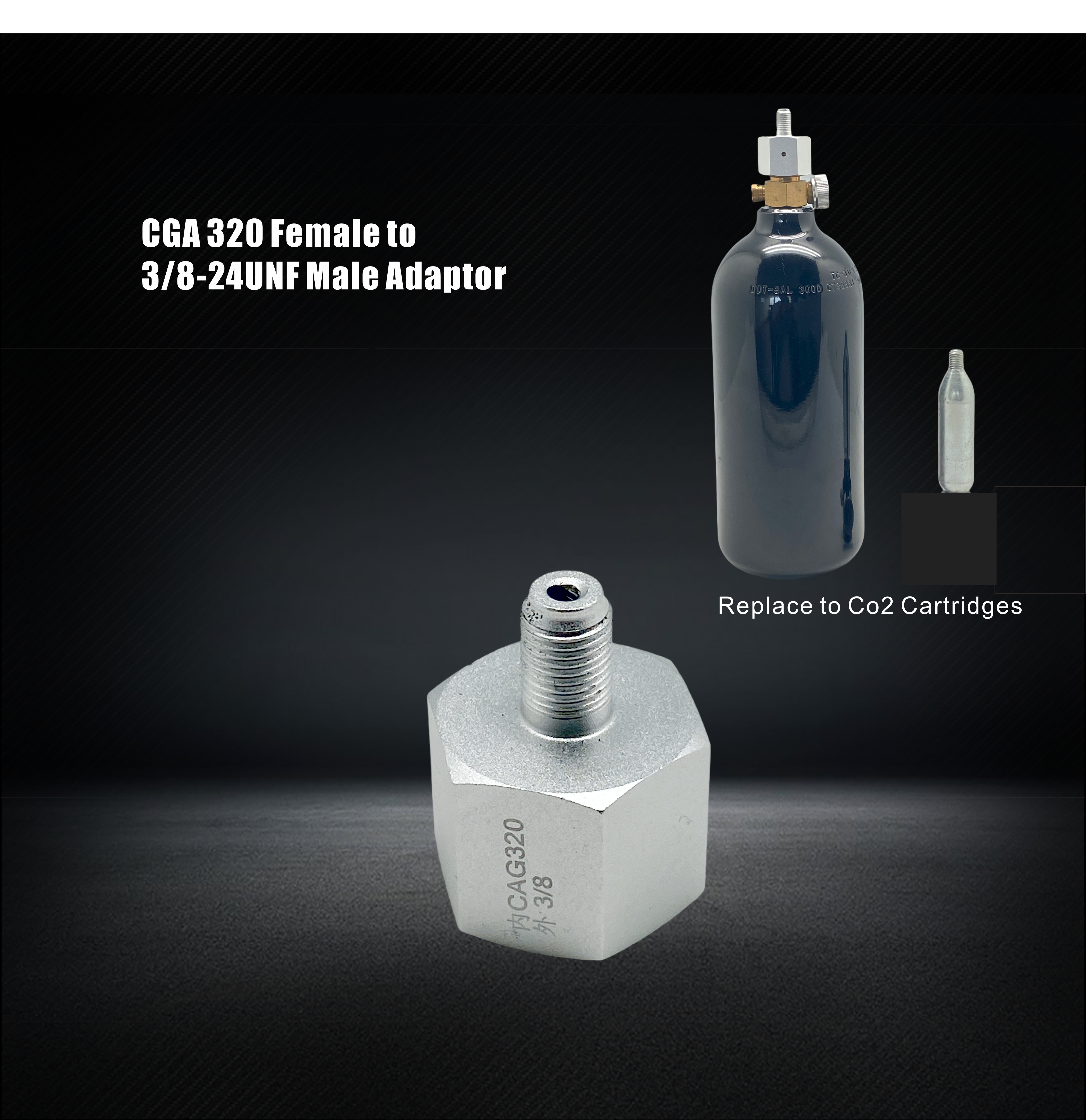 ULTRAFOCE CGA 320 Famale to 3/8 Male Cylinder Adaptor