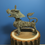Thumbnail: Tempel leeuw, Foo dog  Koper ge-oxideerd 21cm