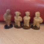Set van 4 Chinese Buxushouten Beeldjes Muziek