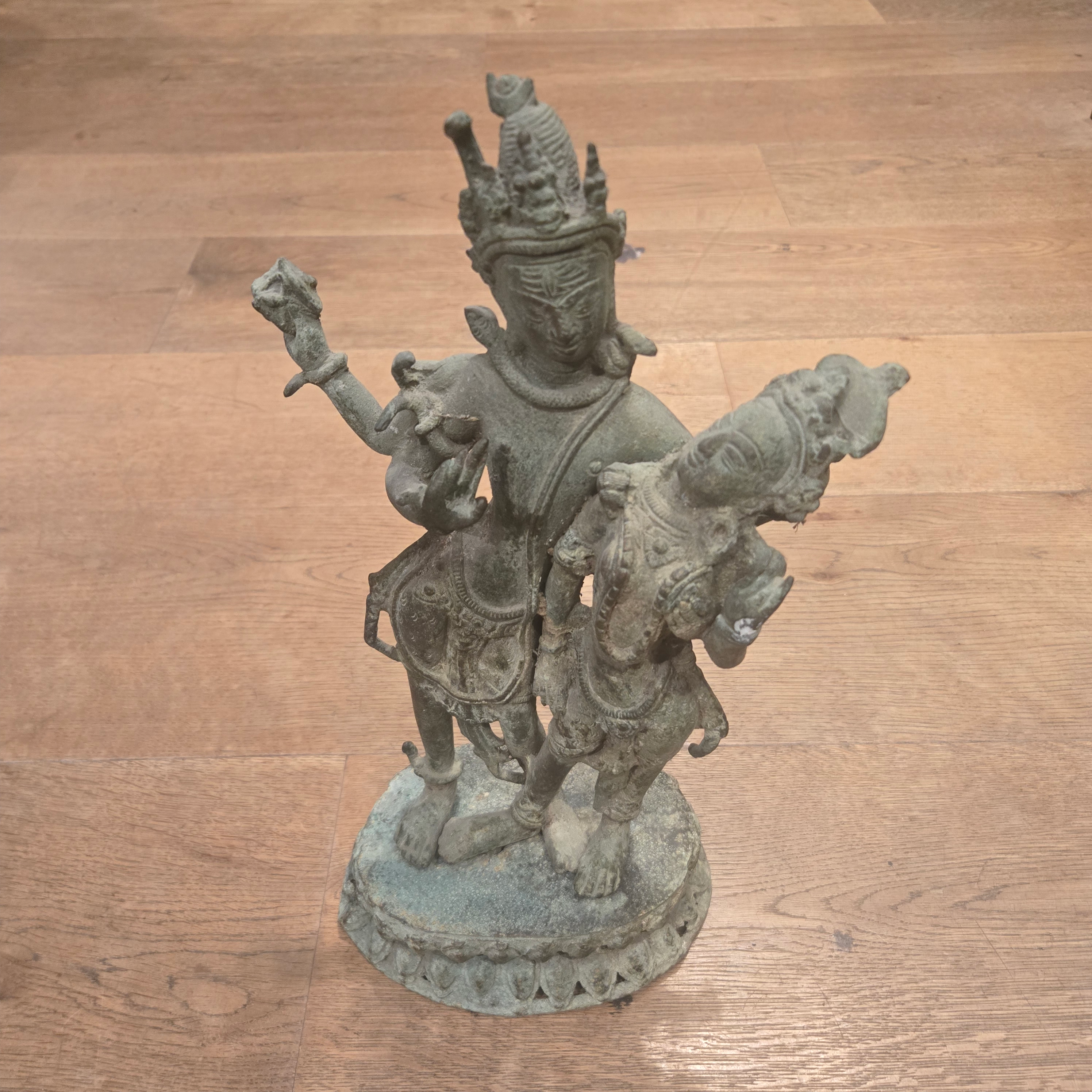 Rama en Sita koper ge-oxideerd 33cm