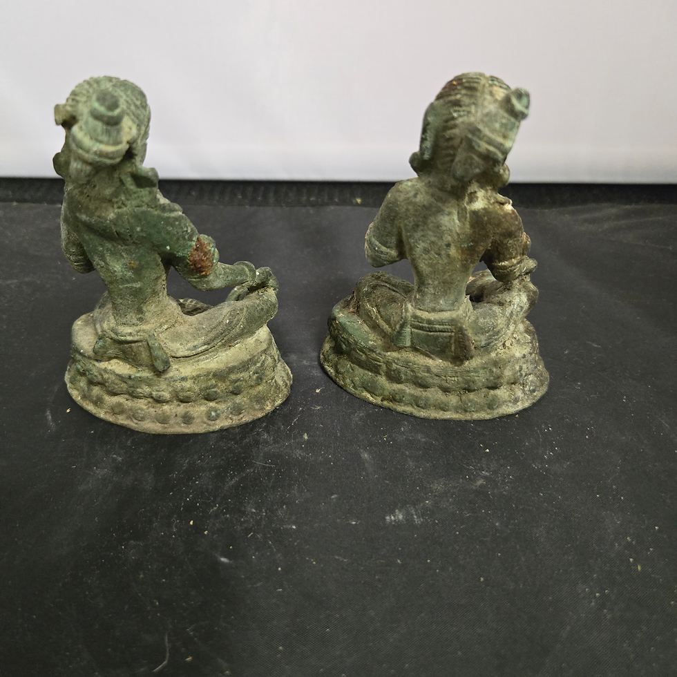 Thumbnail: Groene Tara koper ge-oxideerd 10x 7cm