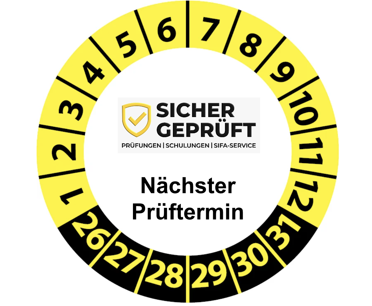 UVV Prüfplakete Arbeitsicherheit Duisburg