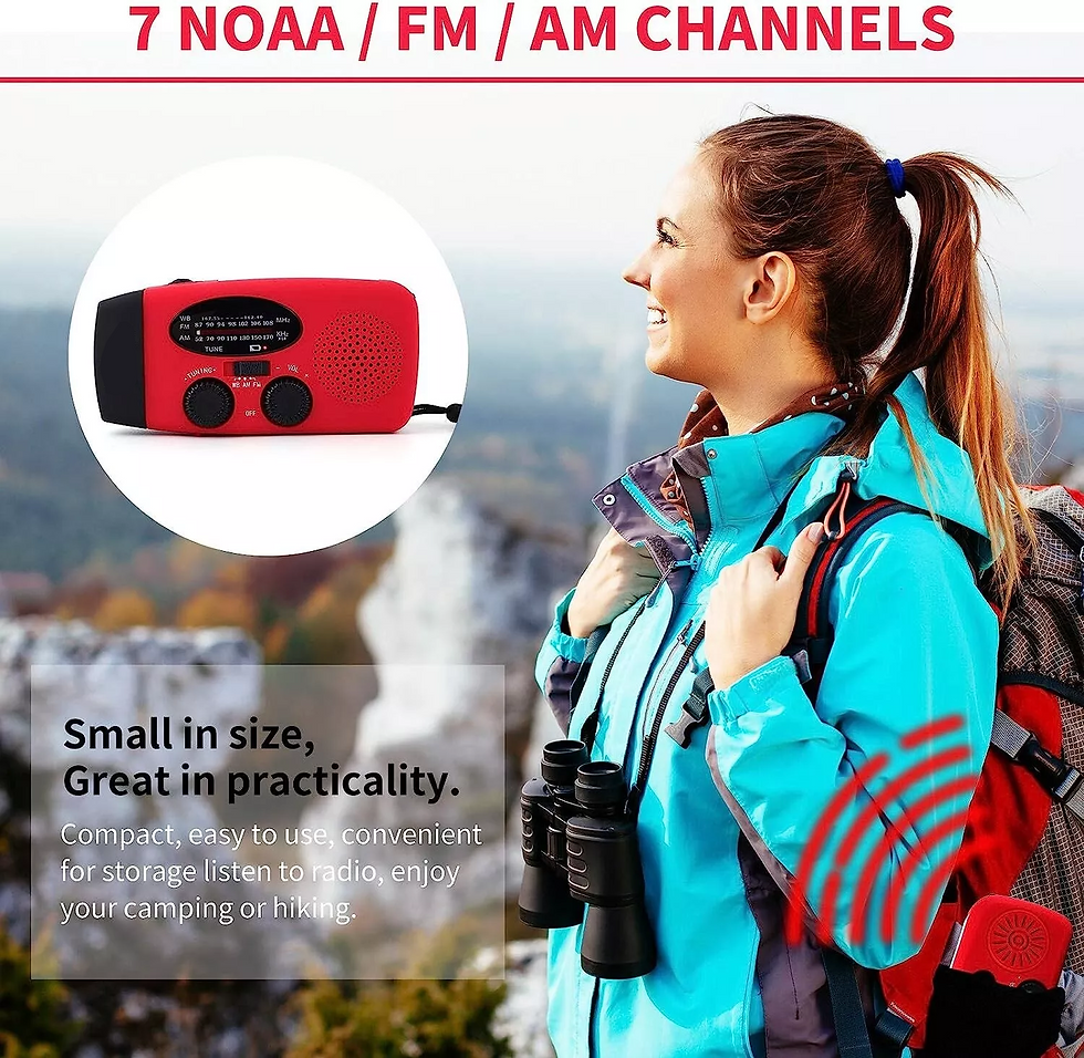 Miniatura: Emergency  Radio Crank Solar Hand Weather 1000mAh Power Bank Charger Flash Light