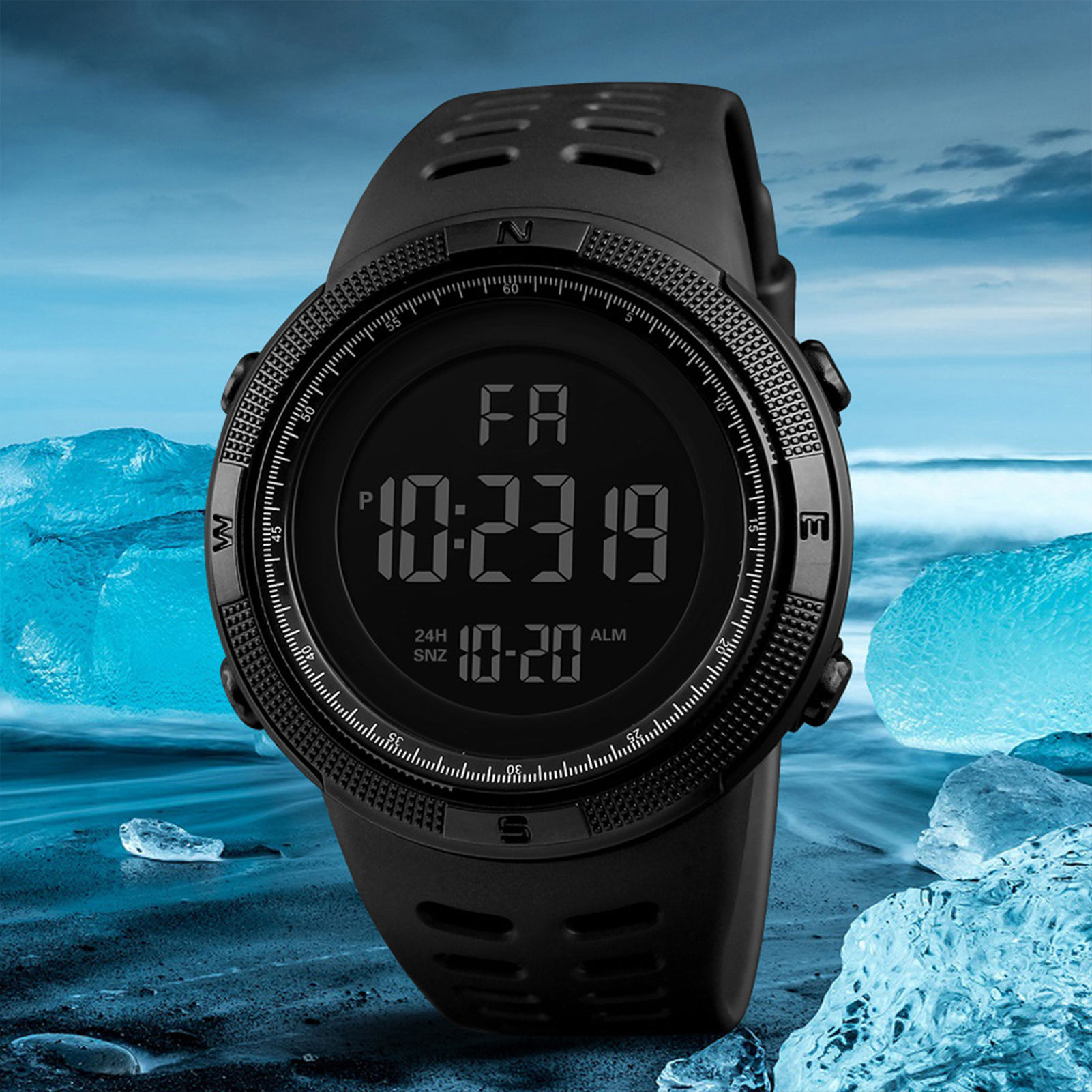 Men Digital Sports Watch Waterproof Casual Luminous Stopwatch Alarm Simple Army