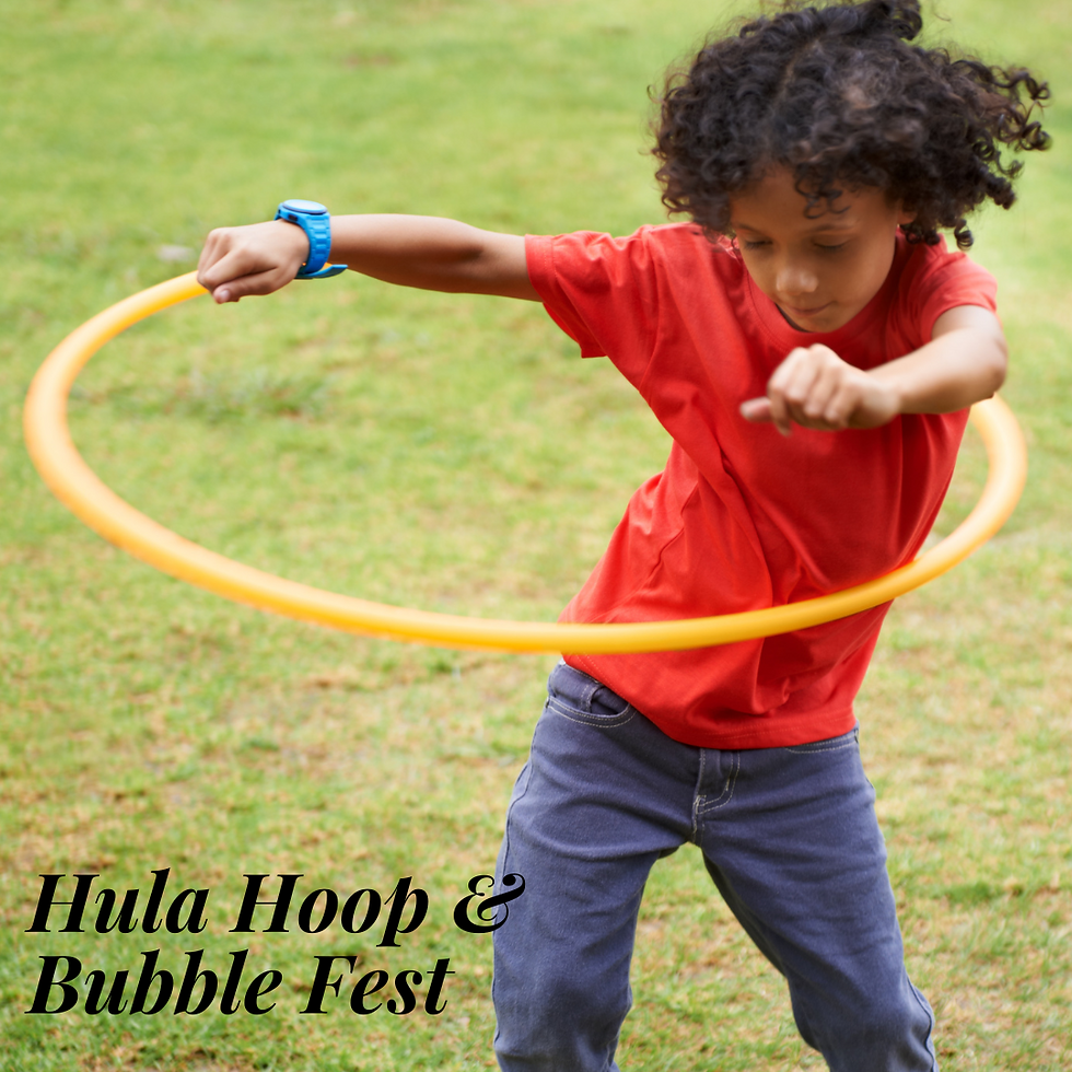 End of summer party! Hula hoop and bubble fest!