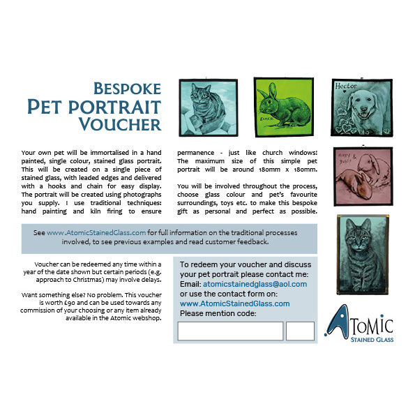 Voucher for a bespoke one colour pet portrait