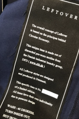 sustainability fashion leftover brand label