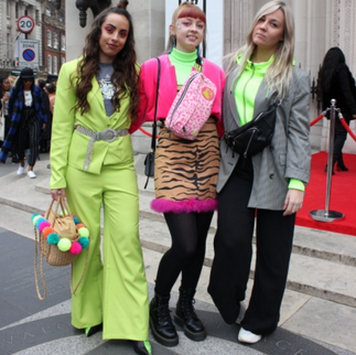 group shot neon green tiger print