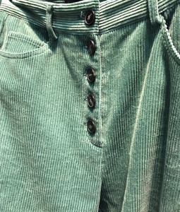 green corduroy trousers with buttons