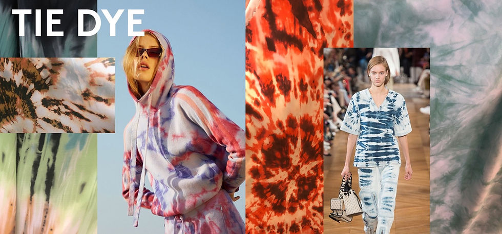 tie-dye patterns fabric hoodie runway