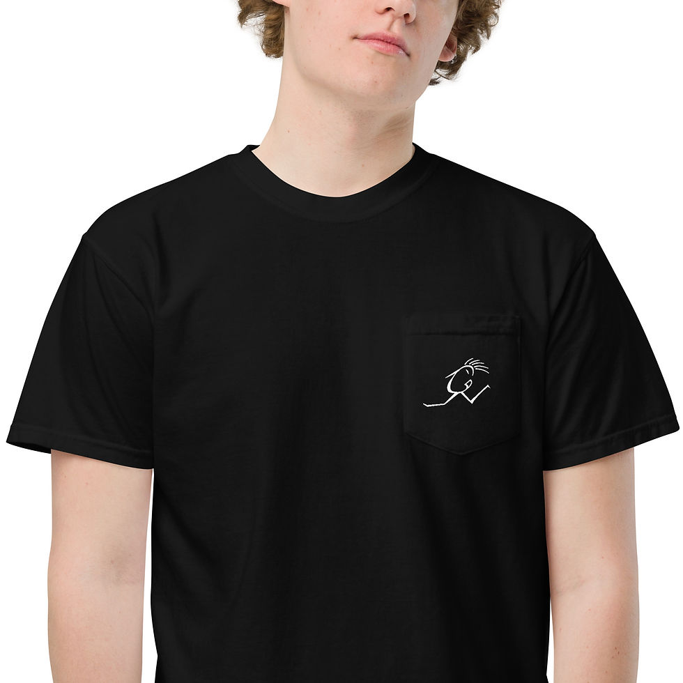 Thumbnail: Unisex Pocket T w Embroidered White Free Bird on Pocket /White Full Logo on Back