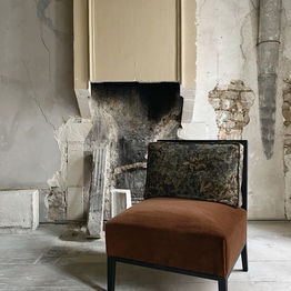 fauteuil sur mesure tissu Nobilis et Dedar bois de chêne à Jarnac