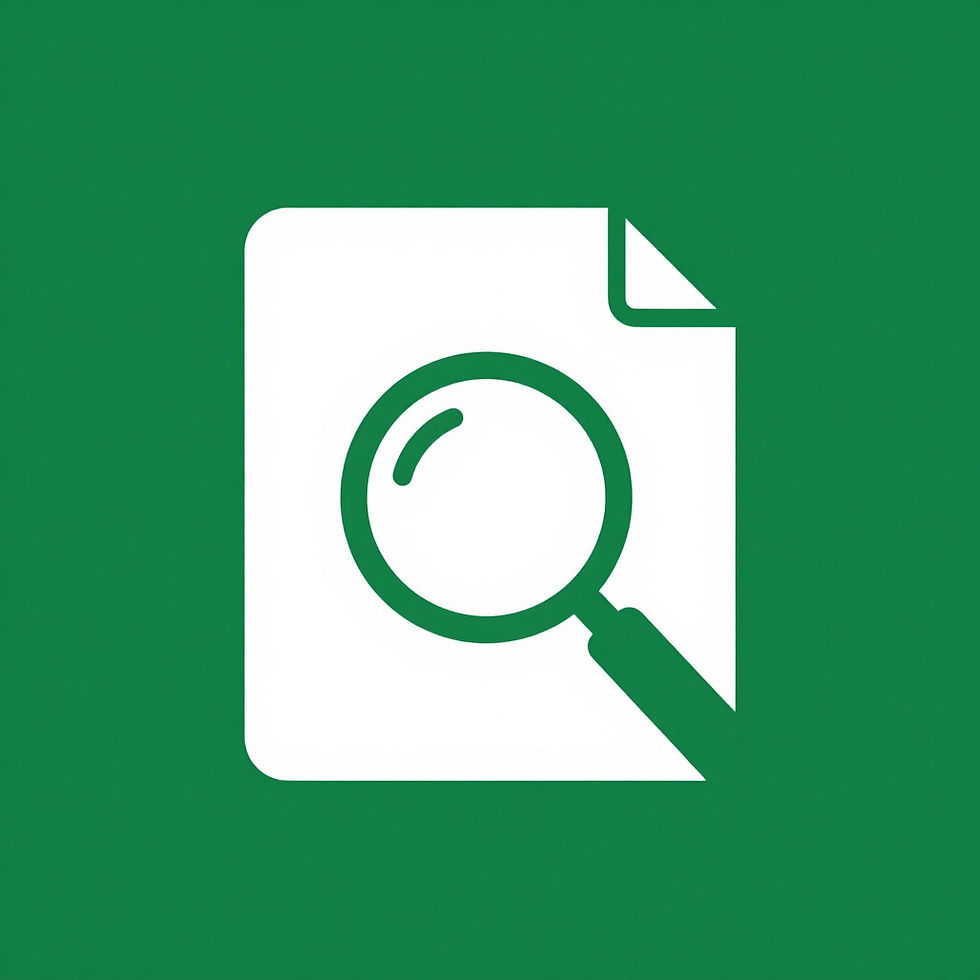 Credit report with magnifying glass icon for finding errors