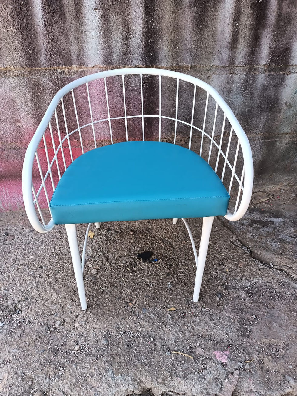 Thumbnail: The best outdoor cafe chair with blue cushion