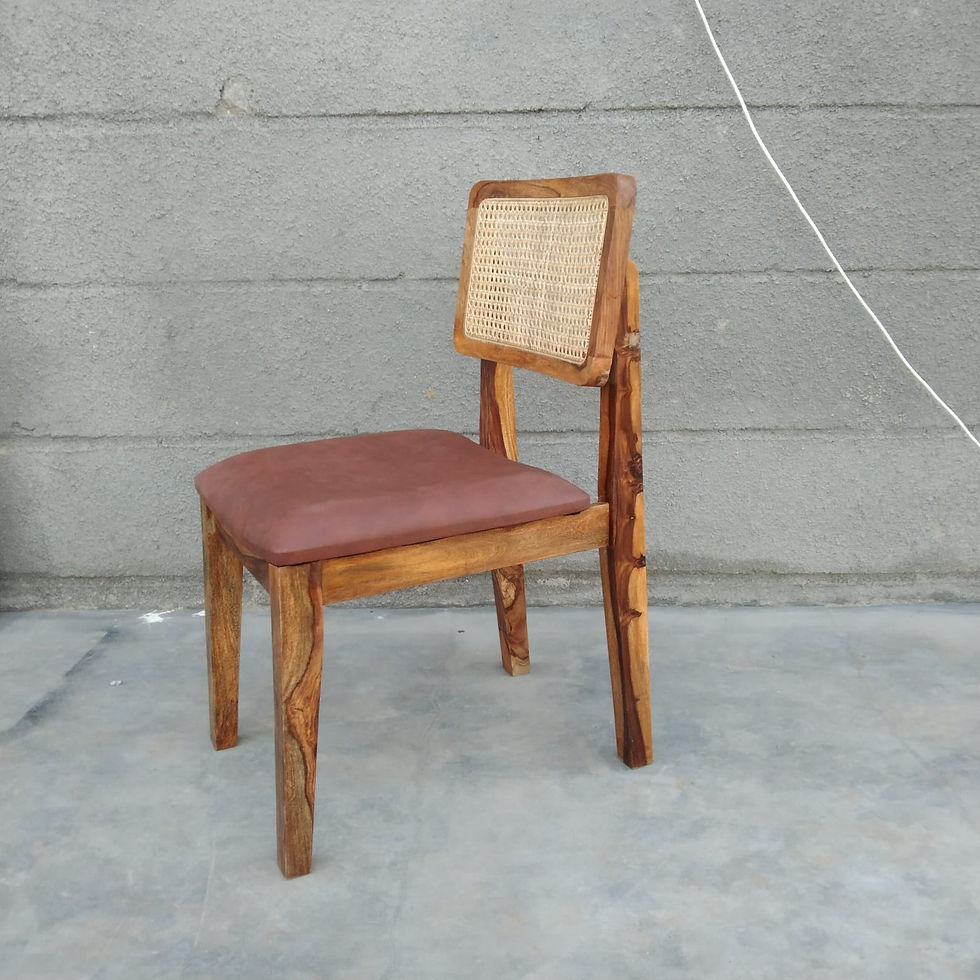 Thumbnail: wooden frame seat cane fitted dining chair