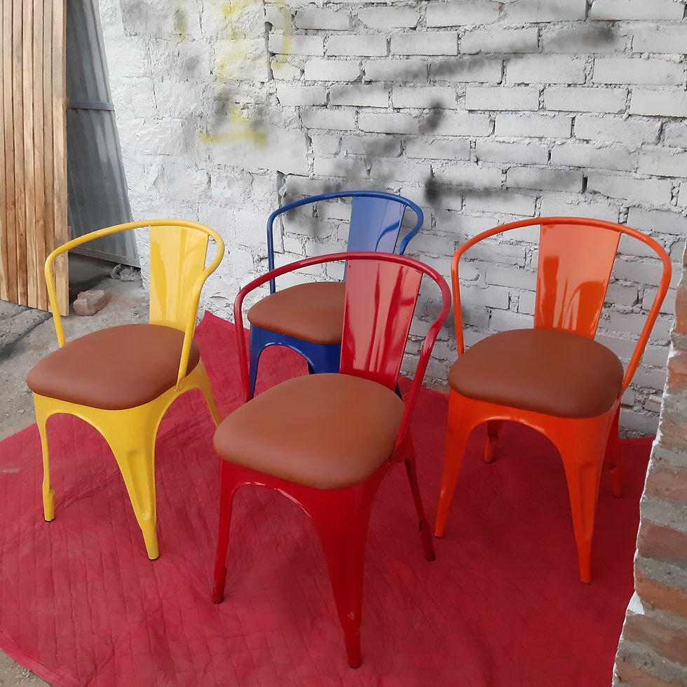 Thumbnail: Logo metal restaurants chair with cushion