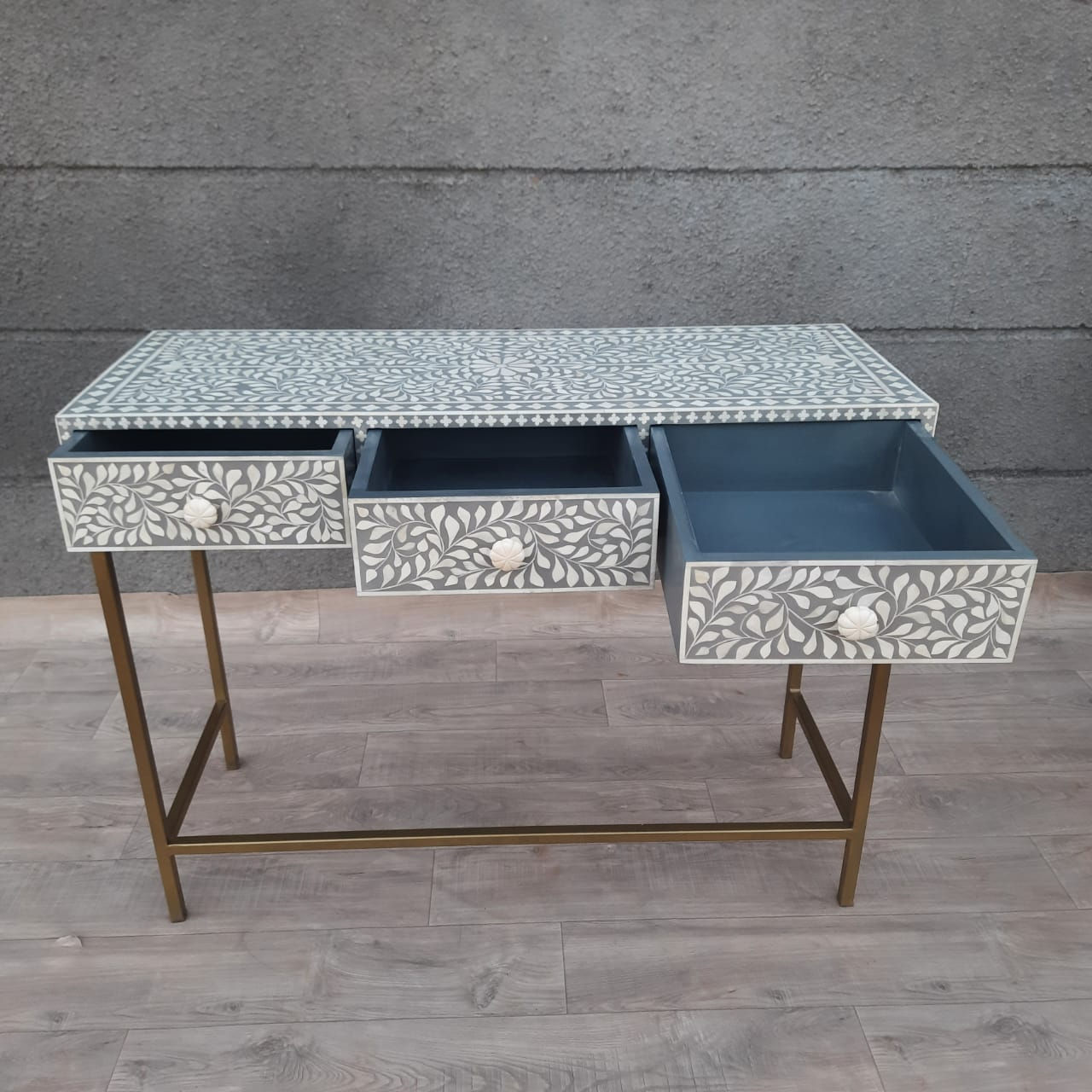 Bone Inlay Console Table