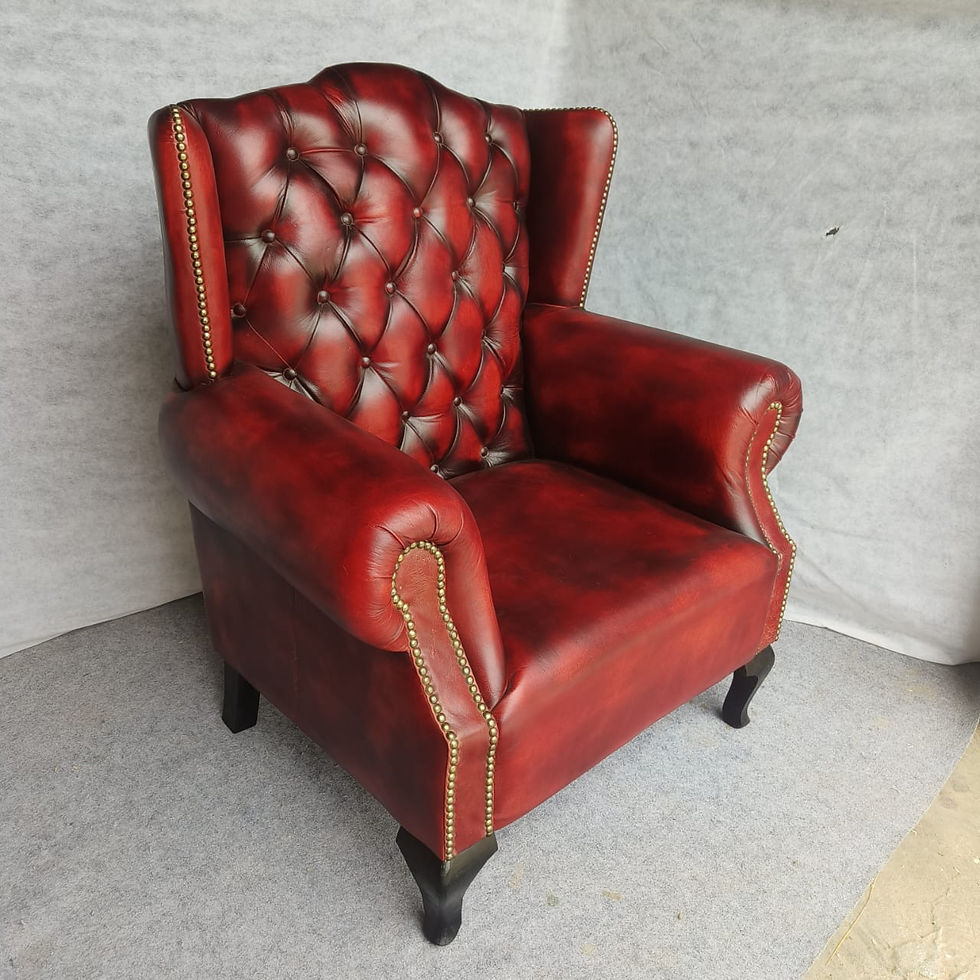 Thumbnail: Leather wing chair