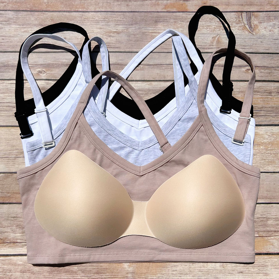 the busted tank organic cotton pocketed mastectomy bra assorted colors with optional breast forms