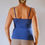 Thumbnail: the busted tank pocketed mastectomy top v-neck camisole blue back view