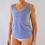 Thumbnail: the busted tank Easy-fit V-neck Mastectomy Tankini Swimwear blue serenity worn flay without breast forms front view