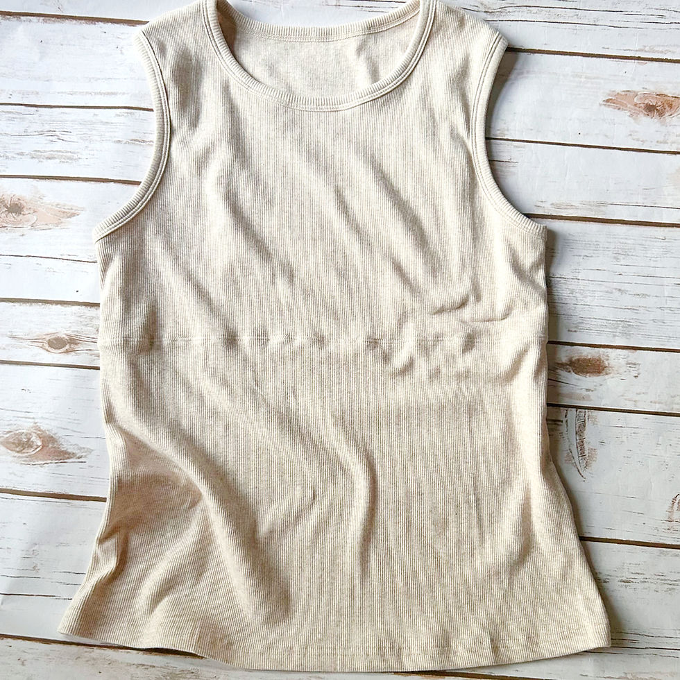 Thumbnail: the busted tank pocketed luxe mastectomy crew neck tank ivory