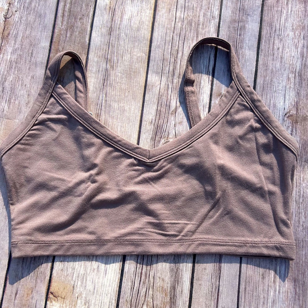 Thumbnail: the busted tank pocketed simple plunge mastectomy bra taupe