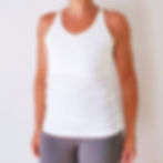 the busted tank ribbed cotton pocketed mastectomy camisole with step into ease white