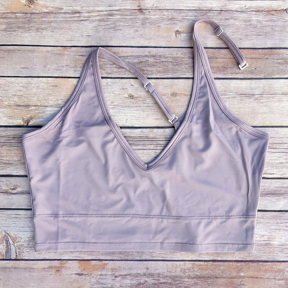 the busted tank longline plunge pocketed mastectomy bra mastectomy swimwear bikini top lilac