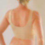 Thumbnail: the busted tank v-neck pocketed mastectomy bra beige back view