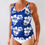 Thumbnail: the busted tank Easy-fit V-neck Mastectomy Tankini Swimwear blue hawaiian with breast forms front view