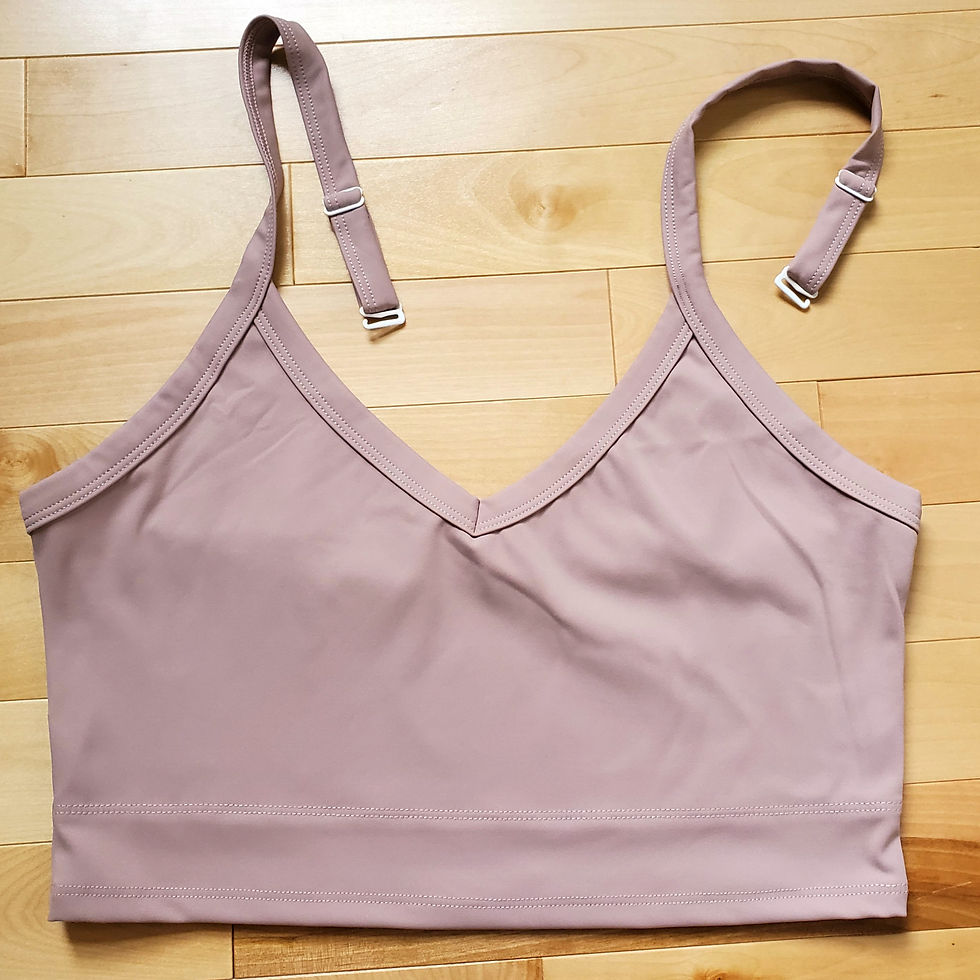 Thumbnail: the busted tank poly pocketed mastectomy wide strap bra for single and double mastectomy flat bra taupe