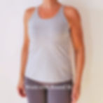 Thumbnail: the busted tank organic cotton pocketed mastectomy camisole shown worn with breast forms heather gray