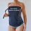 Thumbnail: the busted tank halter tie mastectomy tankini swim top pocketed mastectomy swimwear