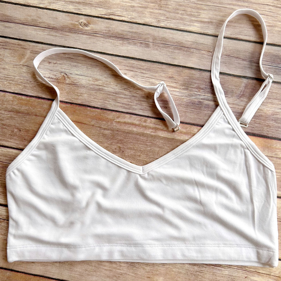 Thumbnail: the busted tank Modal Plunge Convertible Strap Simple pocketed Mastectomy Bra white