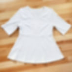 the busted tank flowy crew pocketed mastectomy top pearl white front view