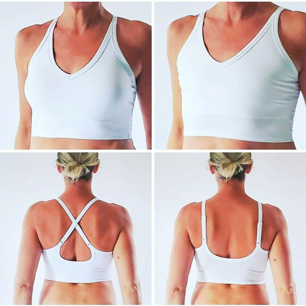 the busted tank poly pocketed mastectomy bra swimwear for single and double mastectomy and flat bra and forms