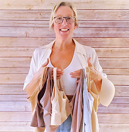 The Busted Tank owner  with her products