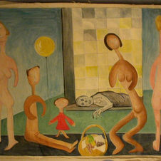 Oil on Canvas off stretcher