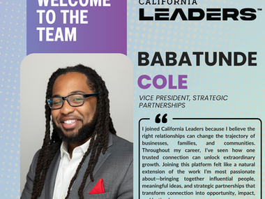 Welcoming Babatunde Cole as Vice President of Strategic Partnerships